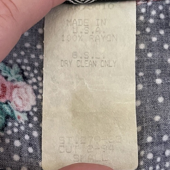 Vintage Women's G.S.L Size S Floral Polkadot Flutter Sleeve Blouse - Picture 7 of 7